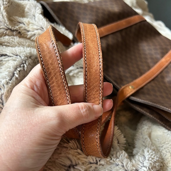 AUTHENTIC CELINE Vintage Macadam Canvas & Leather Tote - Picture 6 of 16